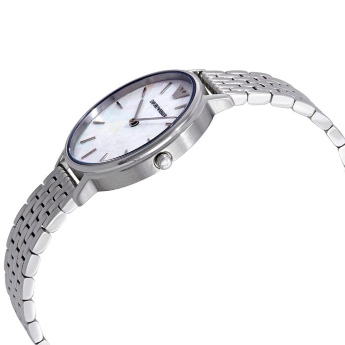 Emporio Armani Mother of Pearl Dial Silver Steel Strap Watch For Women - AR11112 - Image 4